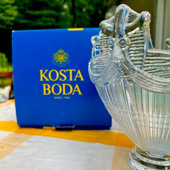 Kiara Boda Nordica vintage glass bowl with original box.